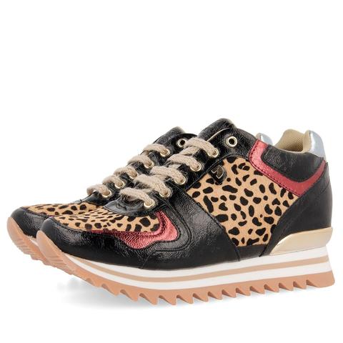 Sneakers De Print De Leopardo Con Cuña Interna Para Mujer Mayenne