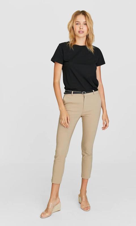 Pantaloni Eleganti Con Cintura Pietra