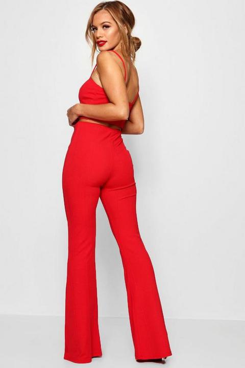 Womens Petite Bandage Flare Trouser Co 