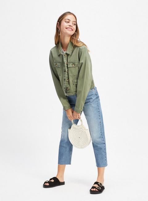 Petite Khaki Shacket