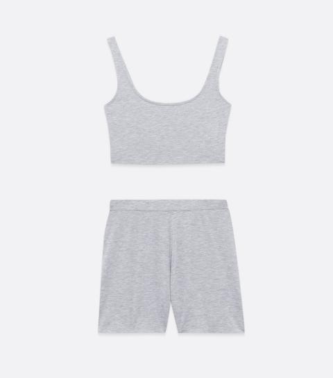 Wednesday's Girl Grey Vest And Cycling Shorts Set New Look