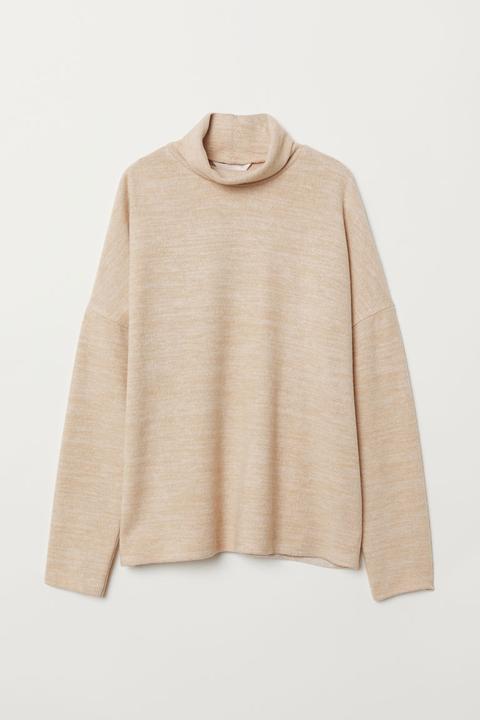 H & M - Polo-neck Top - Beige