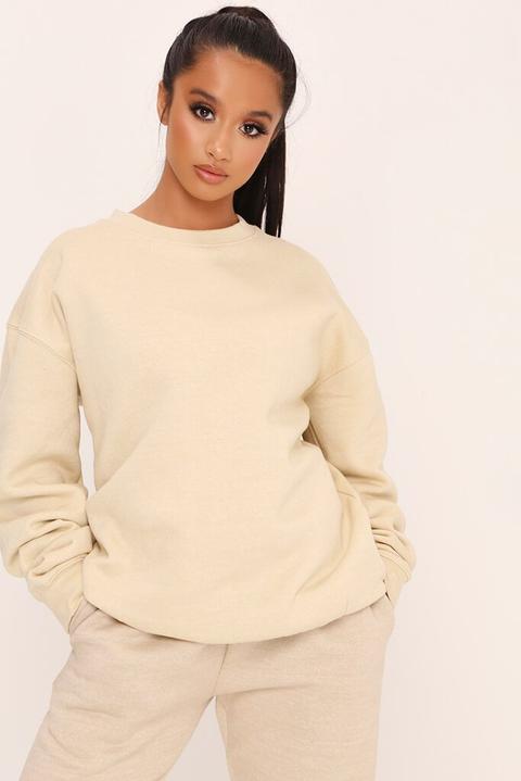 Sand Crew Neck Basic Sweatshirt