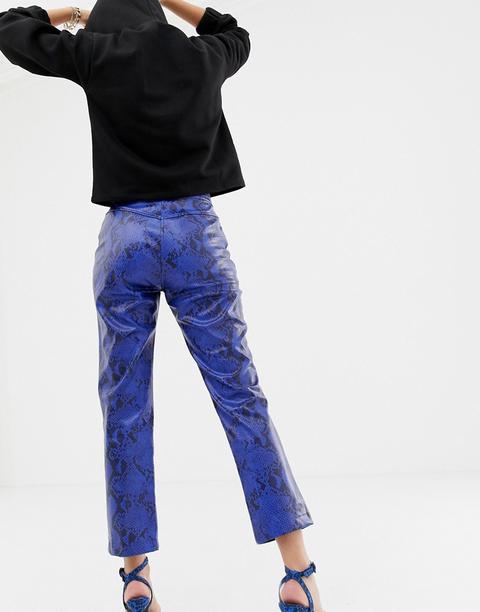 snake print pu trousers