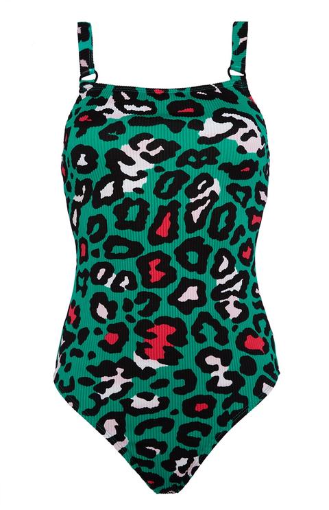 green leopard swimsuit