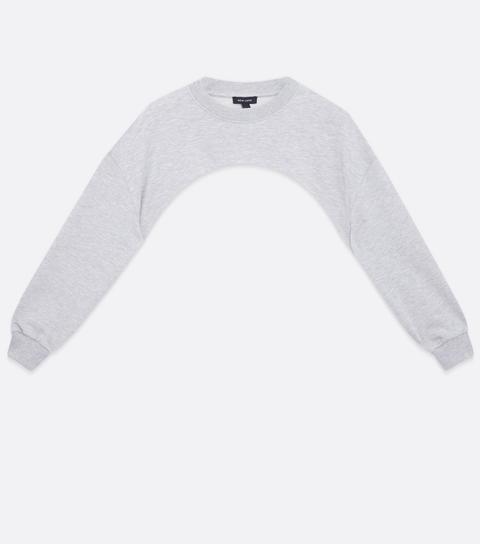 Light Grey Super Crop Sweatshirt New Look