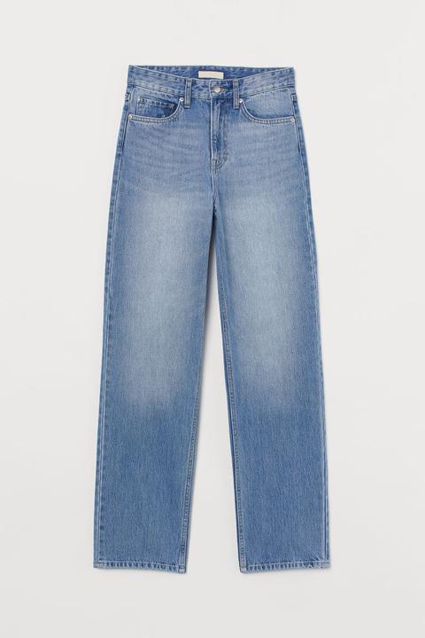 Straight High Waist Jeans - Azul