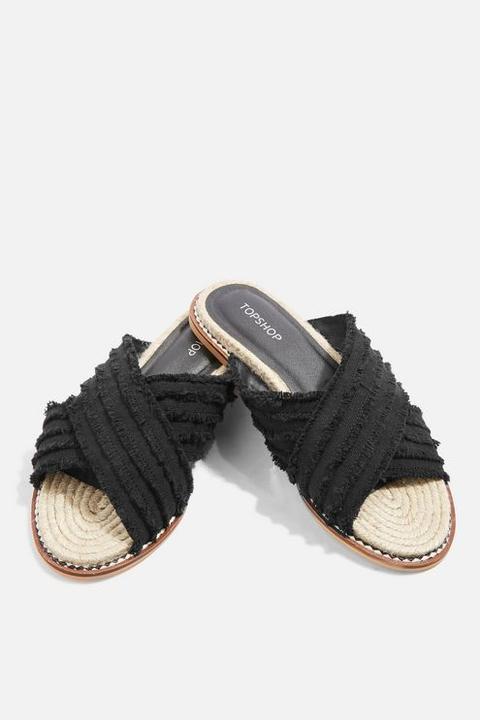 Womens Hibiscus Espadrille Sandals - Black, Black