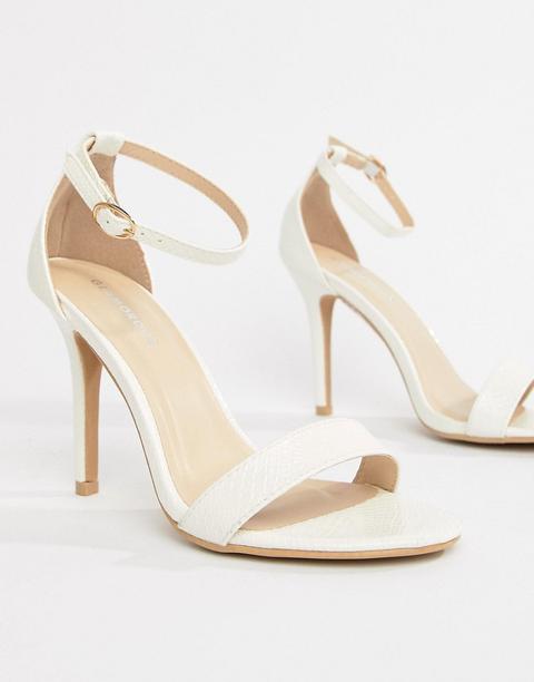 Sandalias De Tacón Blancas Con Diseño Minimalista De Glamorous