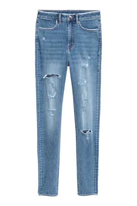 Skinny Fit High Trashed Jeans