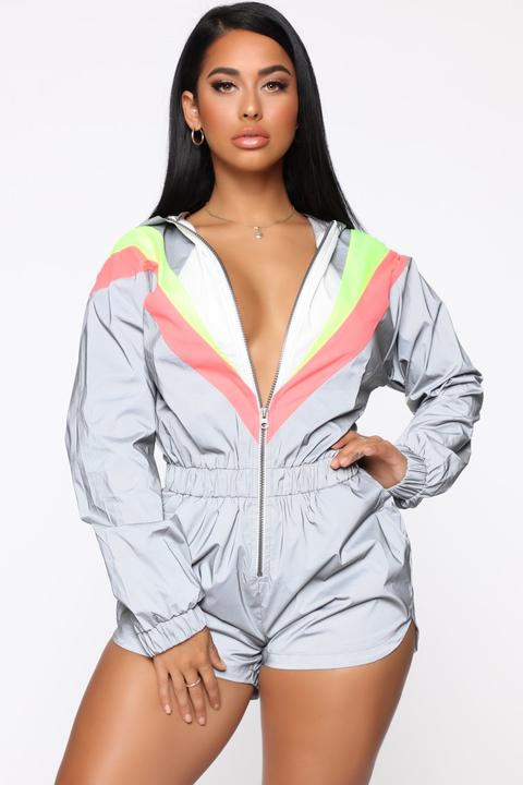 reflective jumpsuit fashion nova