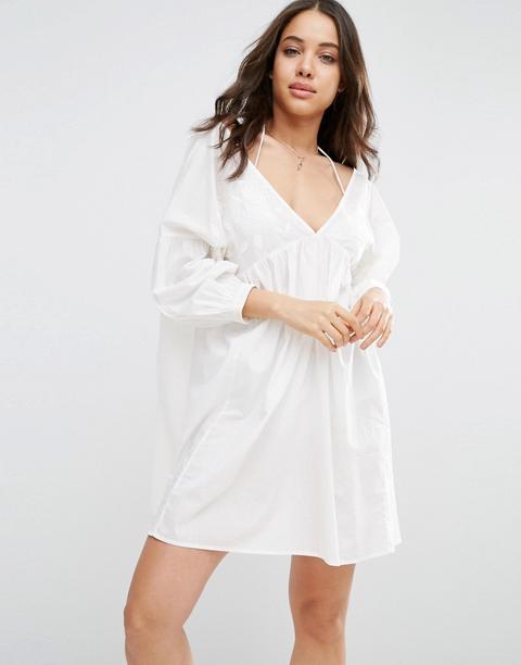 Asos - Copricostume Con Ricamo - Bianco