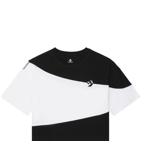 Converse Cut-and-sew Oversized Cropped Tee Black