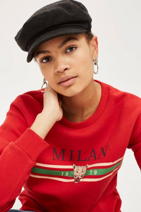 Womens Petite Milan Sweatshirt - Red, Red