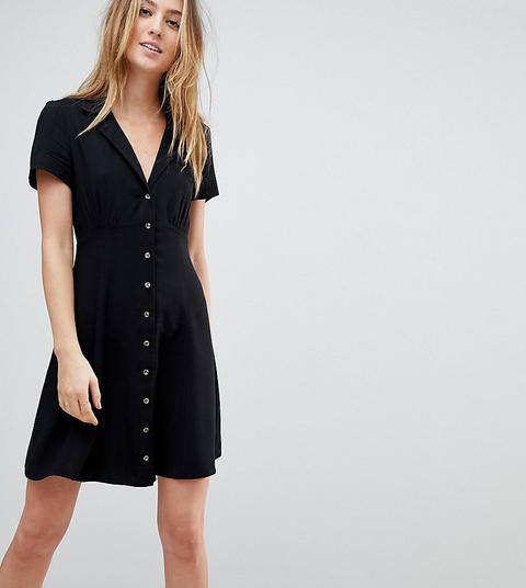 button through skater dress