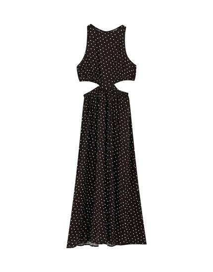 Vestido Lunares Midi Abertura