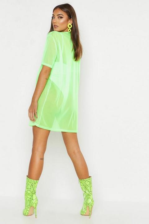 oversized mesh t shirt dress