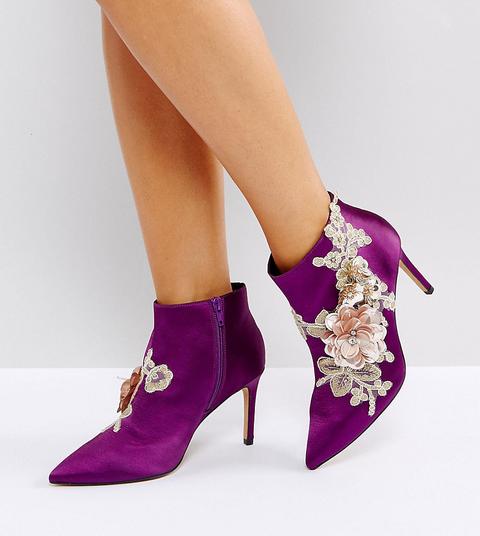 Botines En Punta De Corte Ancho Con Adornos Elegance De Asos