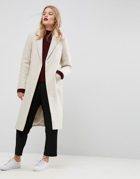 Asos - Cappotto Slim In Misto Lana - Beige