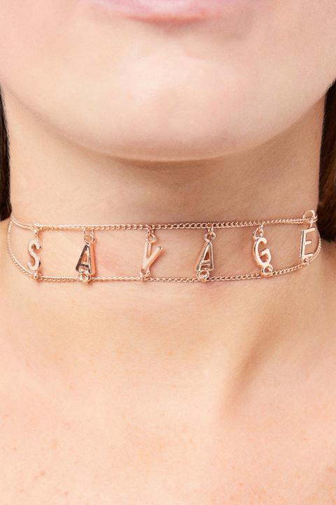 Chelsea Rose Gold Savage Choker Necklace