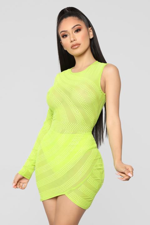 lime green fashion nova dress