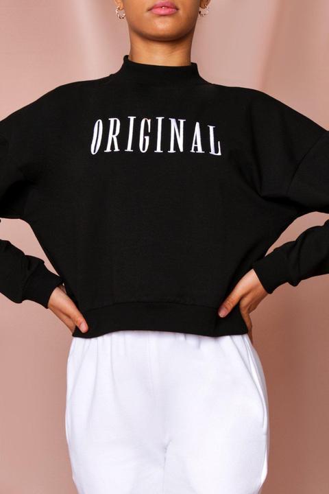 Original Embroidered High Neck Sweatshirt