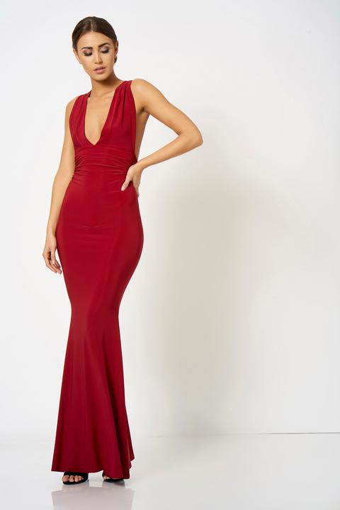 topshop red maxi dress