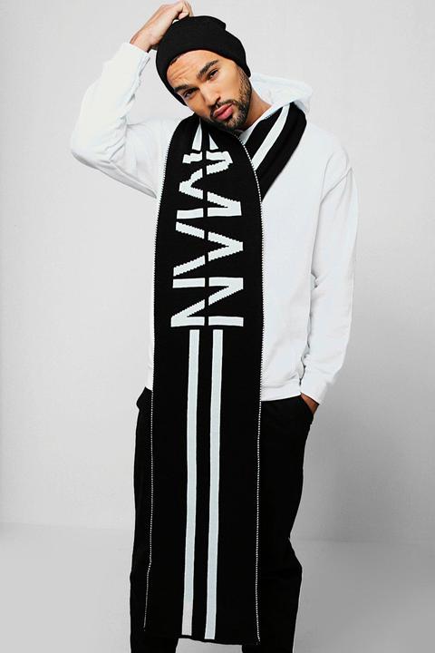 Oversized Man Knit Mono Scarf