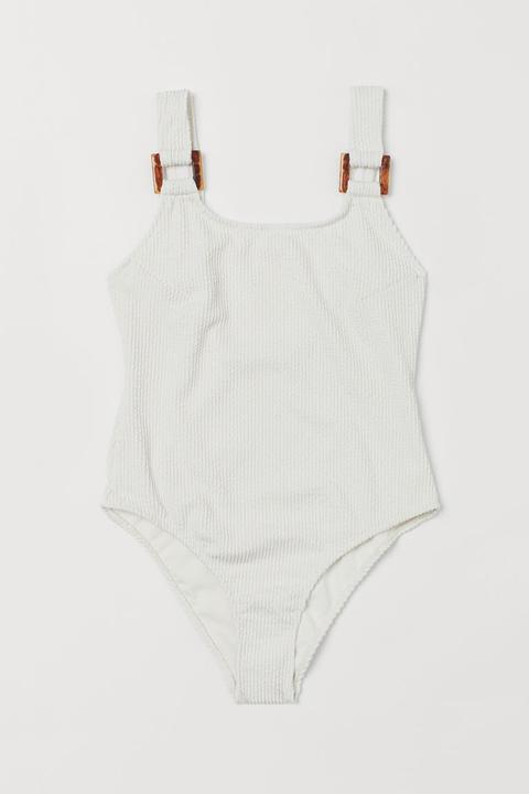 Maillot De Bain Côtelé - Blanc