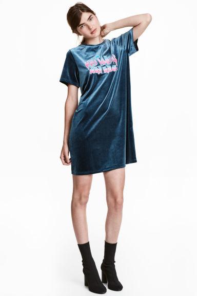 Abito A T-shirt In Velluto
