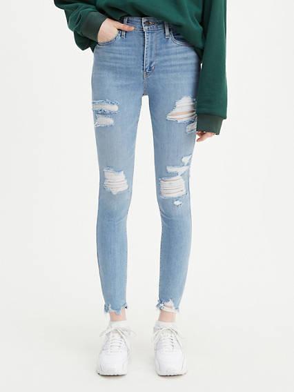 levi skinny jeans womens ripped