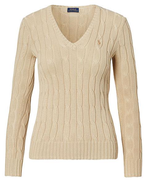 Cable-knit V-neck Sweater