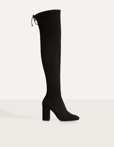 Botas Tacón Xl Tejido Elástico