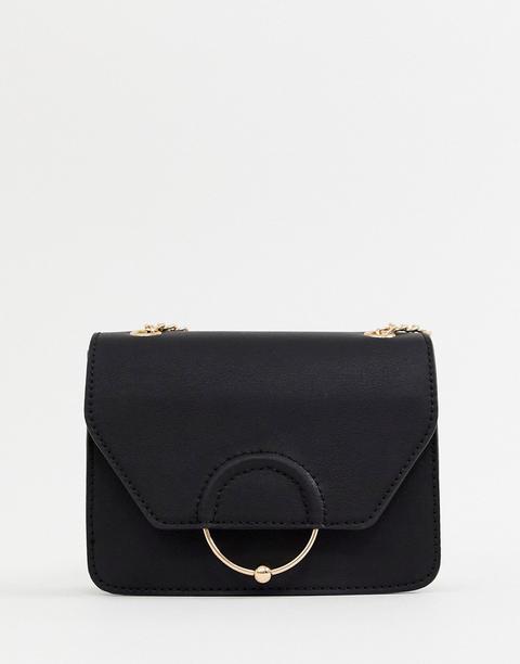 Asos Design Ring And Ball Cross Body Bag With Chain Strap-blue