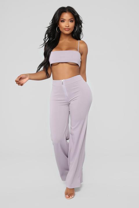 Lilly High Waisted Pant Set - Lavender