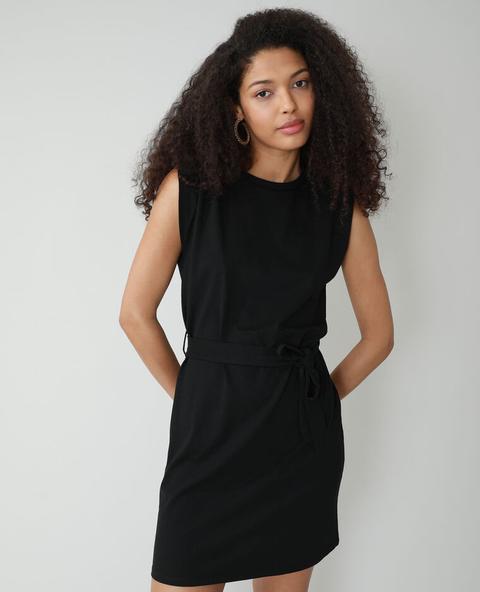 Vestido Recto Con Hombreras
