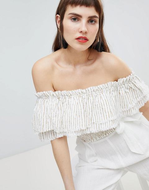 Top Con Escote Bardot Y Diseño A Rayas De River Island