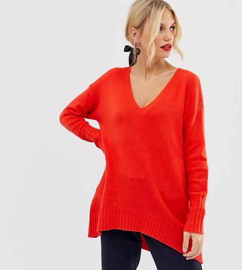 Jersey Extragrande Rojo Con Cuello En V De Oasis