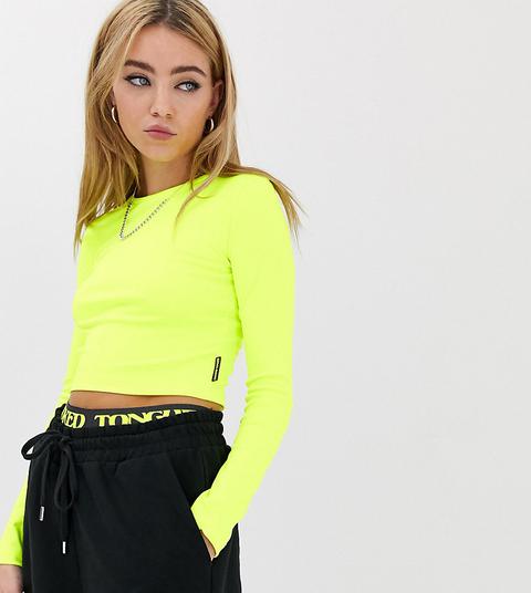 yellow tight crop top