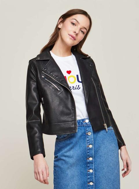 Black Millie Pu Biker Jacket