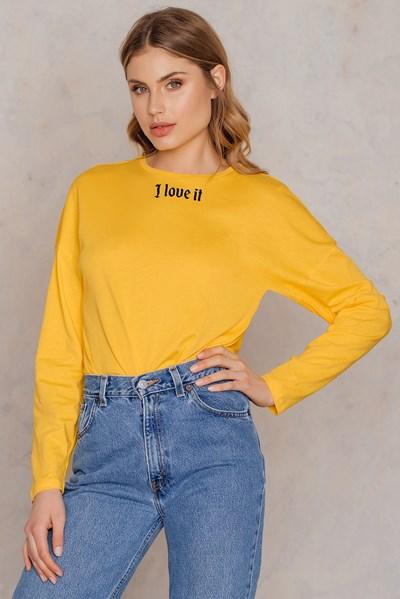 Na-kd Trend I Love It Long Sleeve Top - Yellow