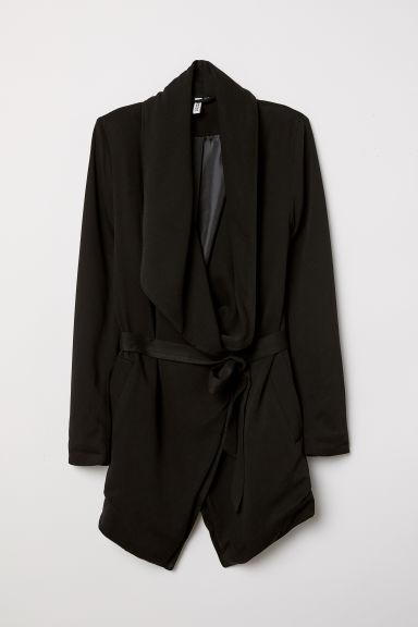 H & M - Spolverino Drappeggiato - Nero