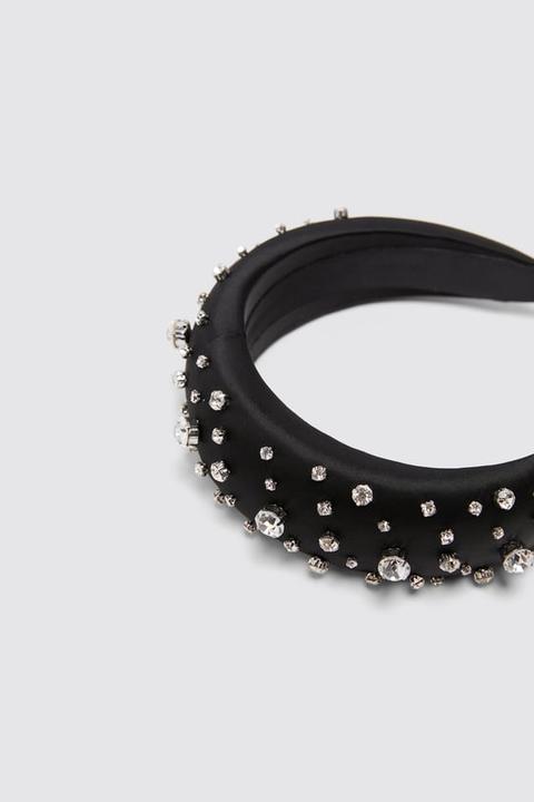 Satin Effect Headband With Jewels