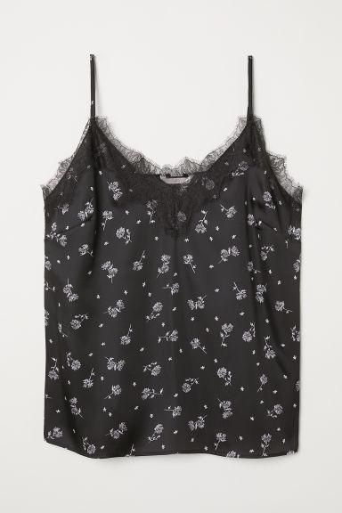 H&m+ Canotta In Satin E Pizzo
