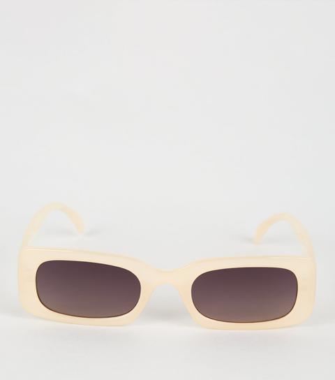 Pale Pink Rectangle Sunglasses New Look