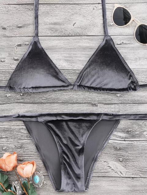 Bikini Perizoma In Velluto Con Halter