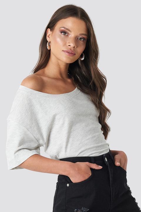 One Shoulder T-shirt Grau