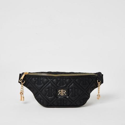 Girls Black Rir Embossed Bumbag