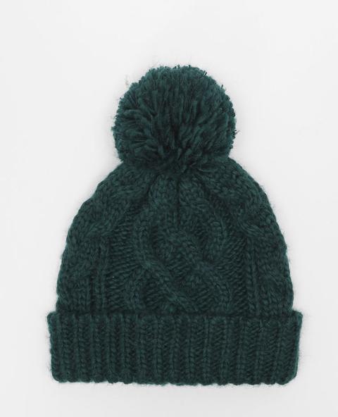 Gorro Trenzado Con Pompón