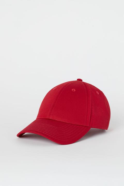 Casquette En Twill De Coton - Rouge